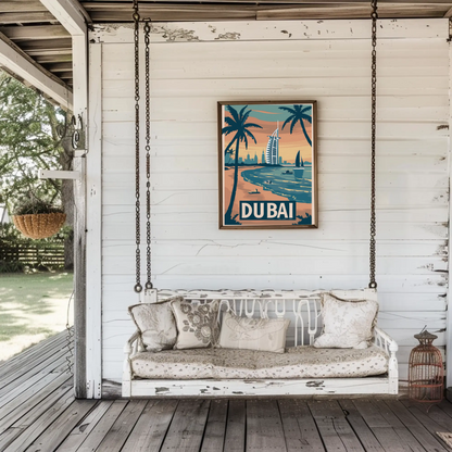 Dubai Beach Vintage Poster