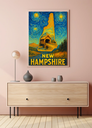 New Hampshire Starry Night Poster