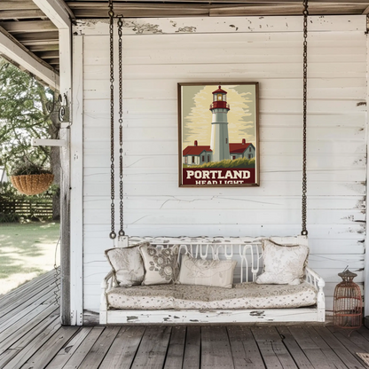Portland Head Light - Maine Vintage Travel Poster