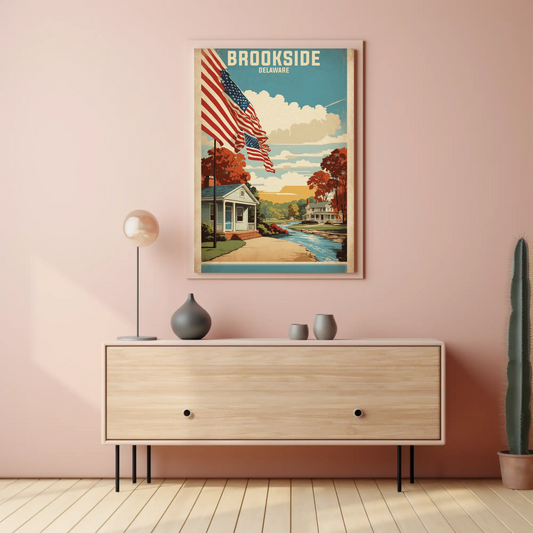 Brookside Delaware American Scene Art Vintage Travel Poster