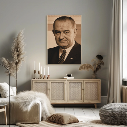 Lyndon Johnson 36th President Sepia Photo