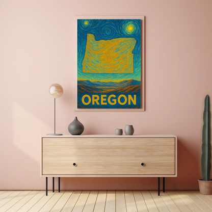 Oregon Starry Night Poster