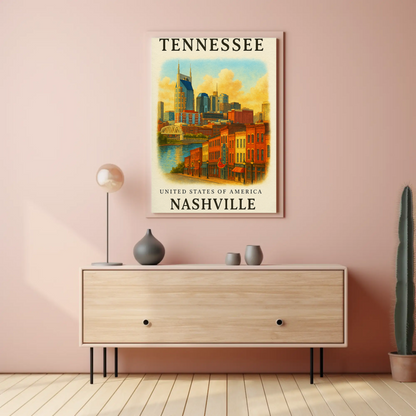 Tennessee, Nashville Signature Series Vintage Travel Poster