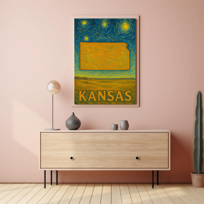 Kansas Starry Night Poster