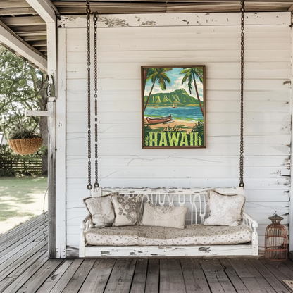Vintage Poster Aloha Hawaii Beach
