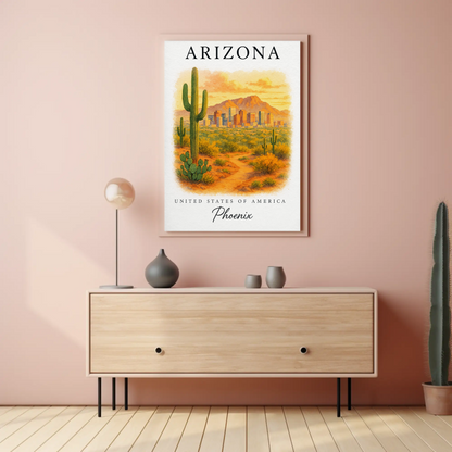 Arizona, Phoenix Signature Series Vintage Travel Poster