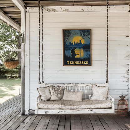 Tennessee Vintage Poster - Music and Cityscape