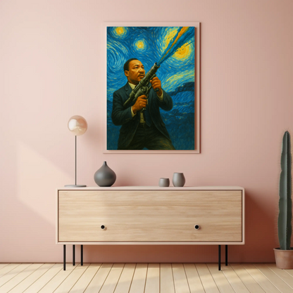 Martin Luther King Jr Starry Night Blaster Heroic Standoff Vintage Travel Poster