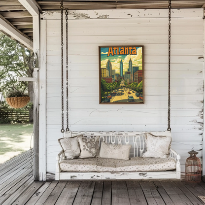 Atlanta Georgia Skyline Vintage Poster