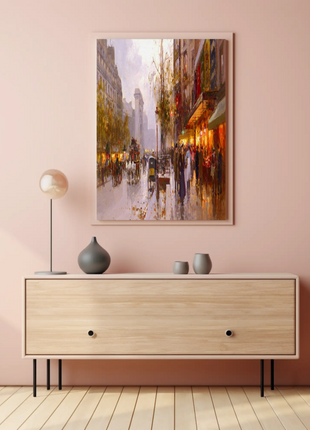 Vintage Paris Street Scene – Autumn Evening