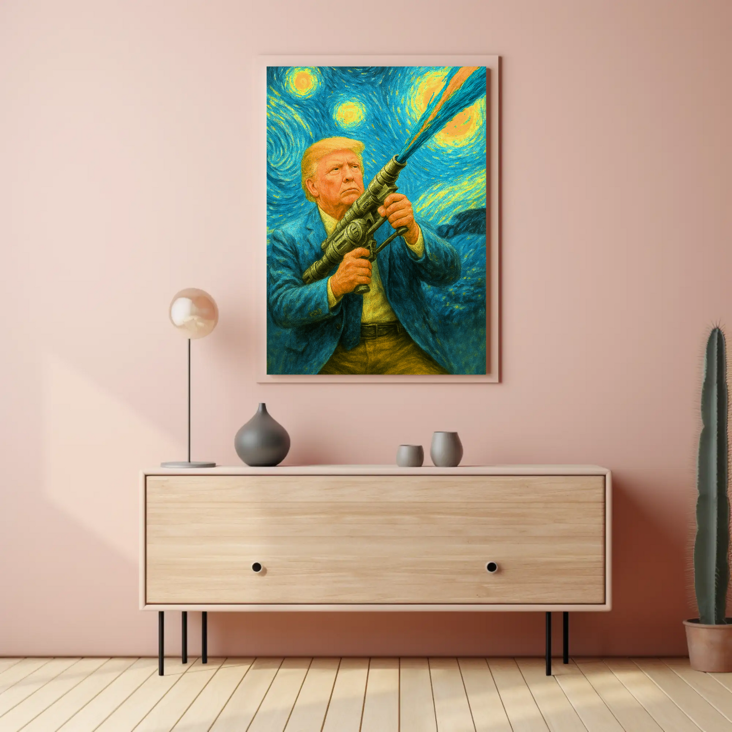 Trump Van Gough Starry Night Vintage Poster