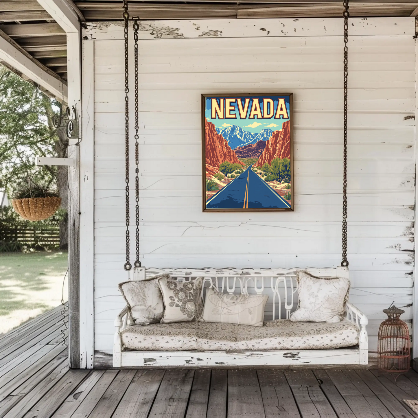 Nevada Landscape Vintage Travel Poster