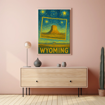 Wyoming Starry Night Poster