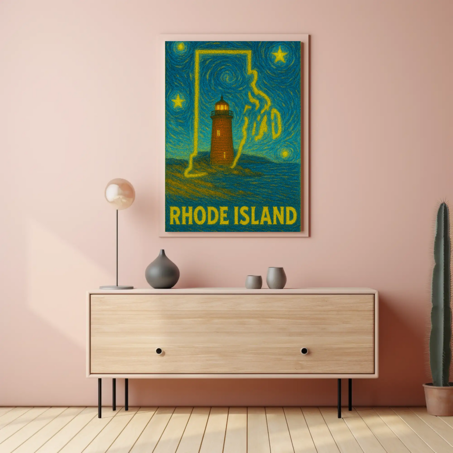 Rhode Island Starry Night Poster