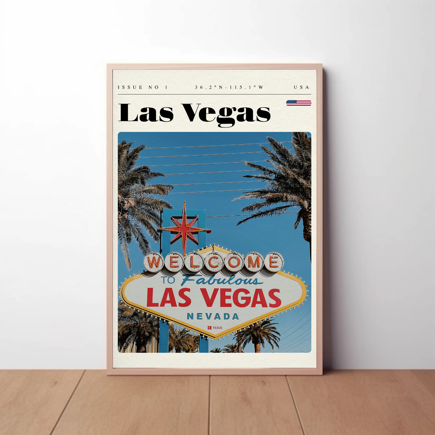 Vintage Poster Las Vegas Sign Daytime