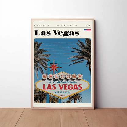 Vintage Poster Las Vegas Sign Daytime