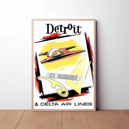 Detroit Air Lines Travel Poster