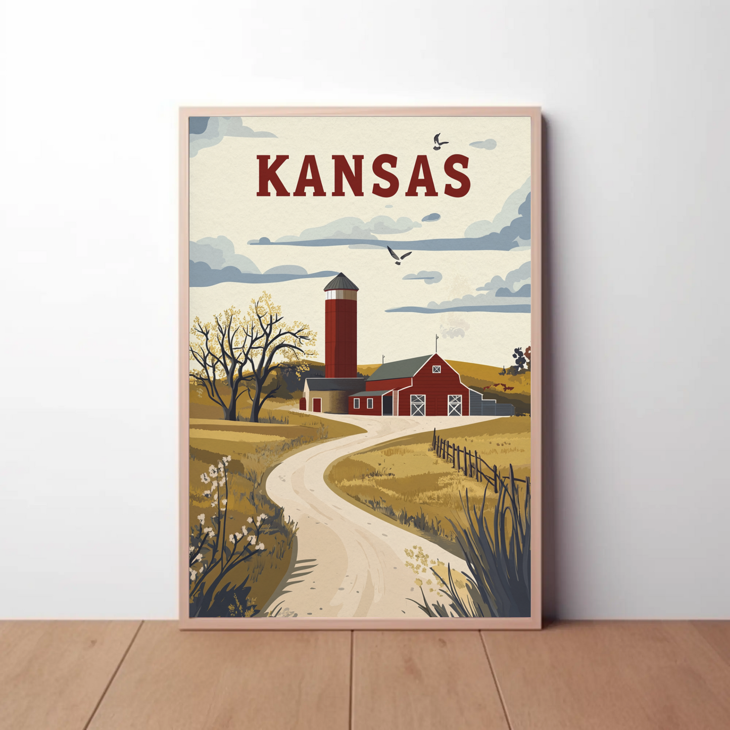 Kansas Prairie House Vintage Poster