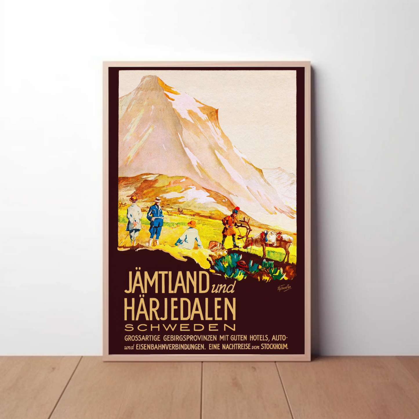 Jämtland Härjedalen Swedish Mountain Landscape Vintage Travel Poster
