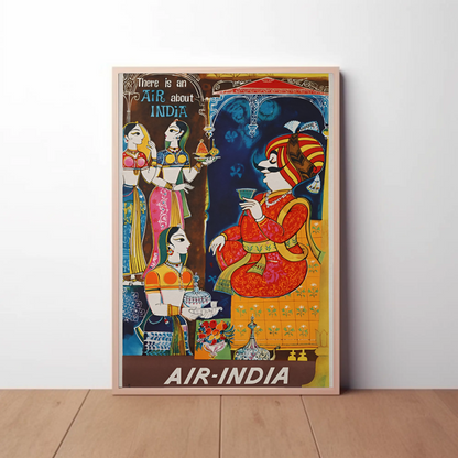 Air India Maharaja Hospitality Royal Palace Vintage Travel Poster