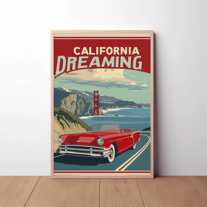California Vintage Poster - Dreaming by the Coast