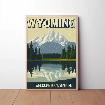 Wyoming Adventure Vintage Poster