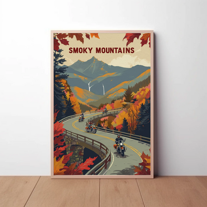 Vintage Travel Poster - Smoky Mountains Autumn