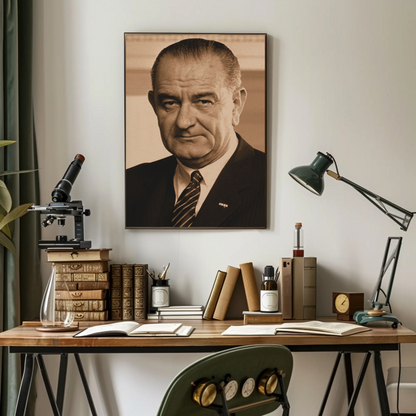 Lyndon Johnson 36th President Sepia Photo