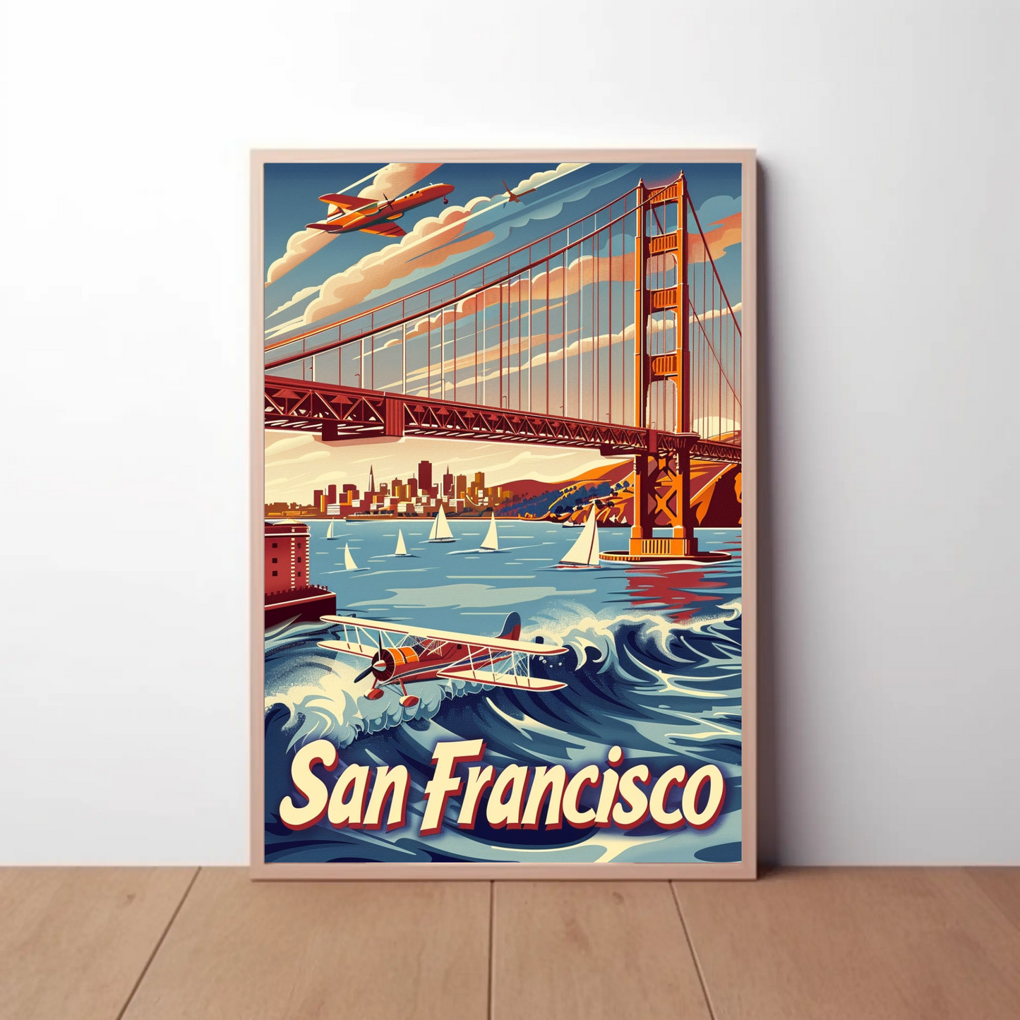 San Francisco Golden Gate Vintage Style Poster