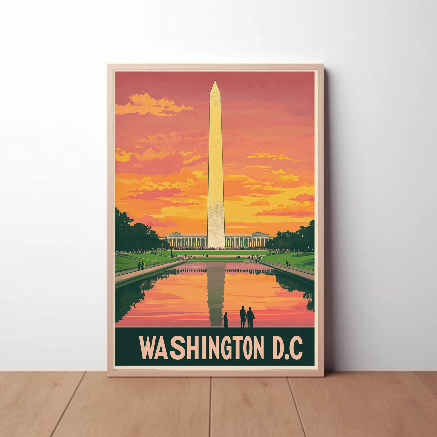 Washington D.C. Monument Sunset Poster