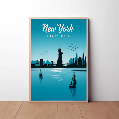 New York Statue of Liberty Vintage Poster