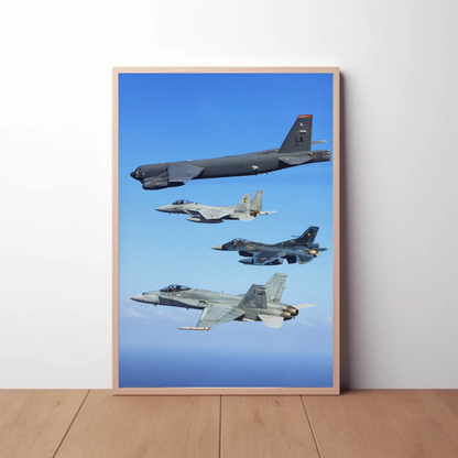 Vintage Poster Military Jets Formation