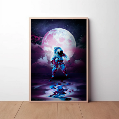 Water Astronaut Vintage Travel Poster