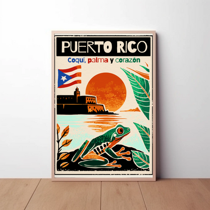 Vintage Poster Puerto Rico Coqui