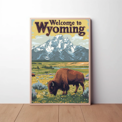 Welcome to Wyoming Vintage Poster