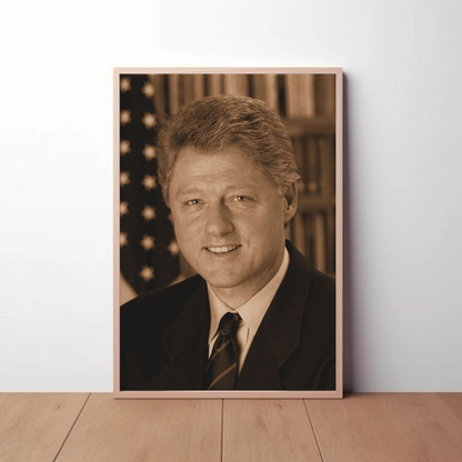 William Clinton 42nd President Sepia Photo