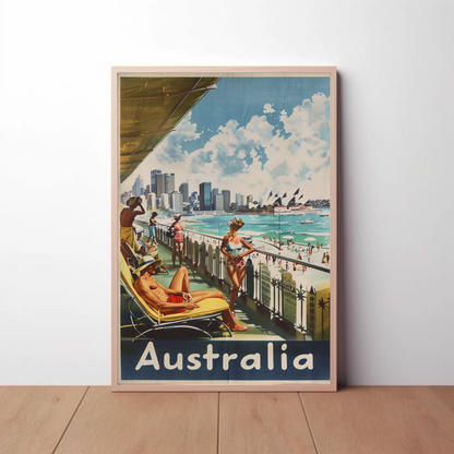 Australia Beach Vintage Poster Retro