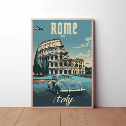 Rome Italy Vintage Travel Poster