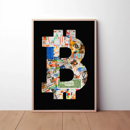 Vintage Poster Bitcoin Collage Art