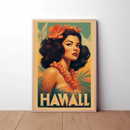 Hawaii Vintage Travel Poster