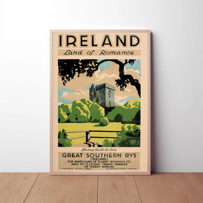 Ireland - Land of Romance Vintage Travel Poster