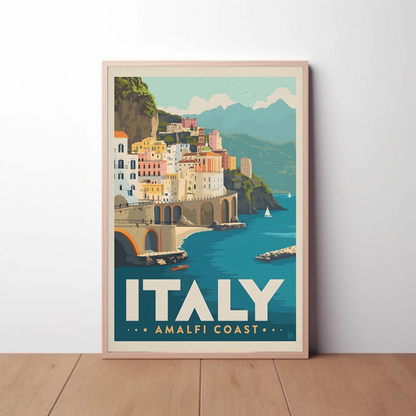 Vintage Poster Italy Amalfi Coast