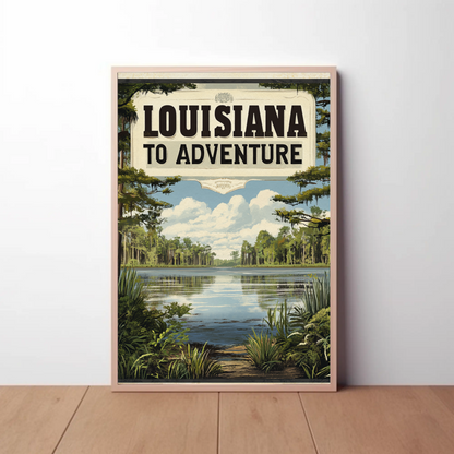 Louisiana Vintage Poster - Bayou Adventure