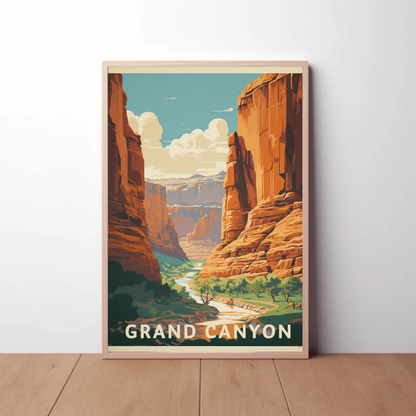 Grand Canyon River Vintage Travel Poster