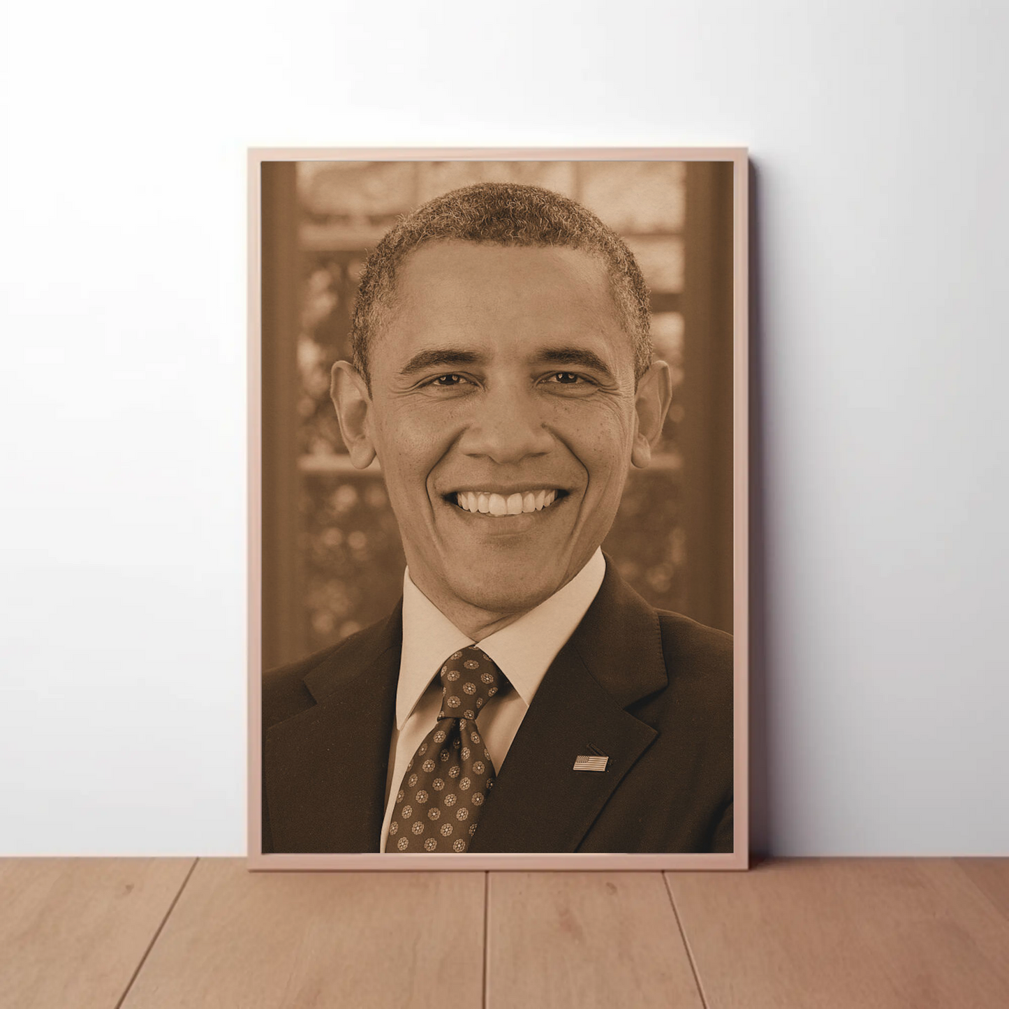 Barack Obama 44th President Sepia Photo