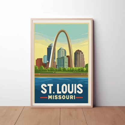 St. Louis Missouri Vintage Poster - Gateway Arch