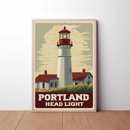 Portland Head Light - Maine Vintage Travel Poster