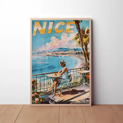 Vintage Travel Poster - Nice France Riviera