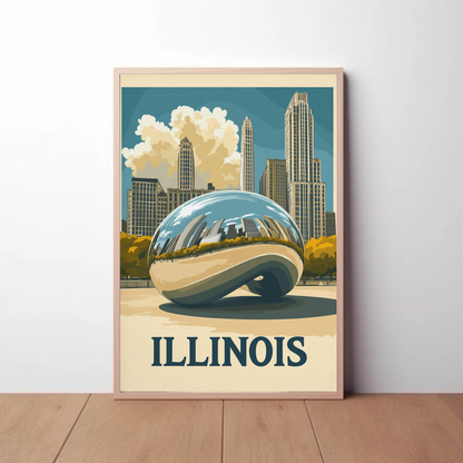 Illinois Vintage Poster