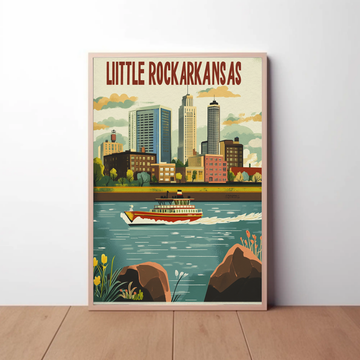 Little Rock Arkansas Vintage Poster